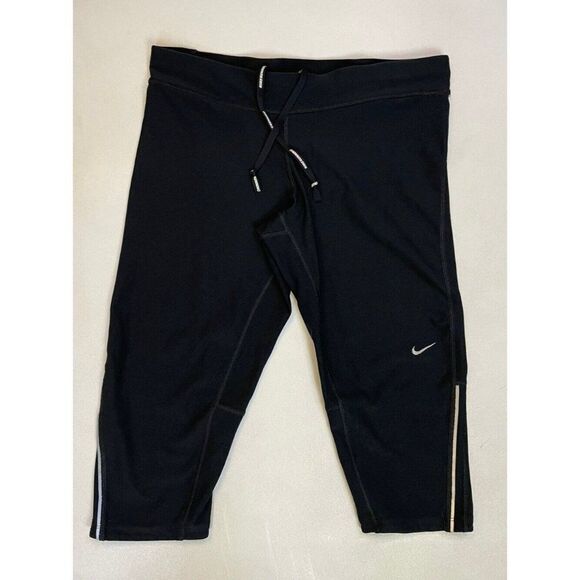 Nike Filament Running Capri Leggings 3/4 Women Medium Black 405334 010 - Picture 1 of 7